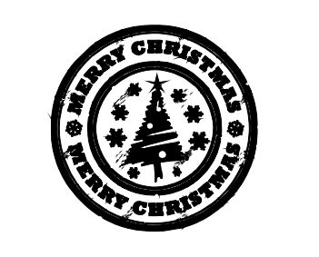 Carimbo Artesanal Merry Christmas - M - 6x6cm - Cod.RI-048 - Rizzo Embalagens