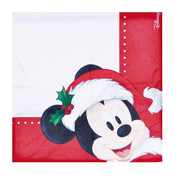Guardanapo de Tecido Mickey Natal Disney 40x40cm - 04 unidades - Cromus Natal - Rizzo Embalagens