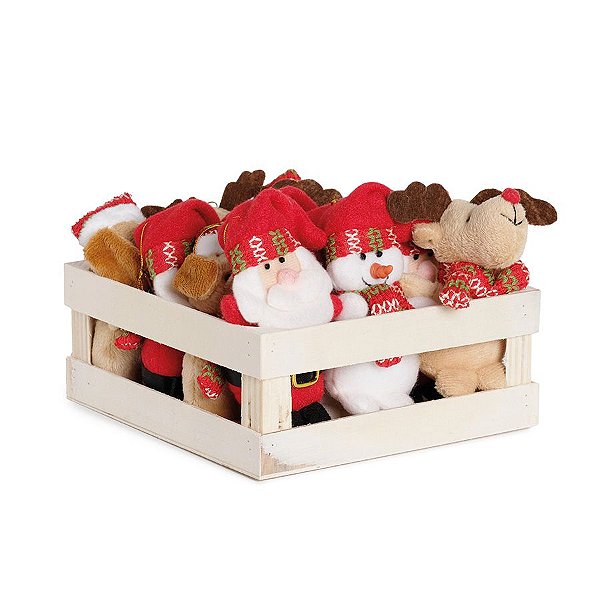 Mini Box Mini Noéis Urso e Rena - 12 unidades - Cromus Natal - Rizzo Embalagens