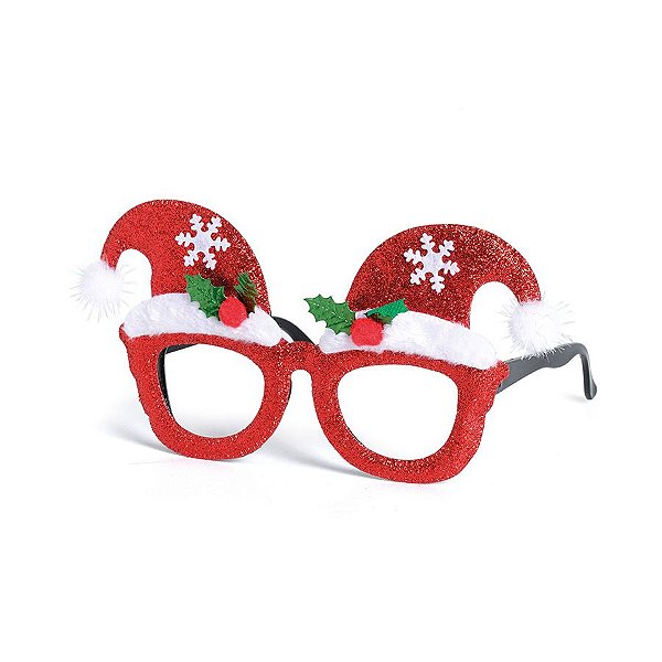 Óculos com Gorro Noel Floco de Neve - 01 unidade - Cromus Natal - Rizzo Embalagens