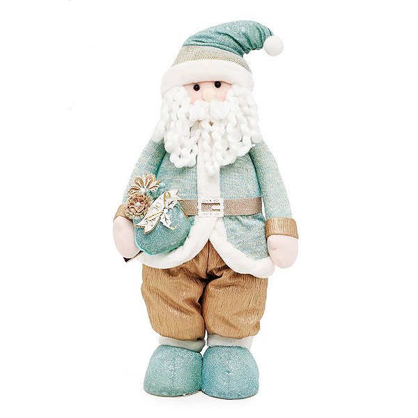 Noel em Pé com Saco de Presente 60cm - 01 unidade - Neo Mint - Cromus Natal - Rizzo Embalagens