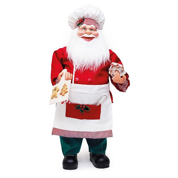 Noel Cozinheiro CandyCane Vermelho e Branco 62cm - 01 unidade - Cromus Natal - Rizzo Embalagens