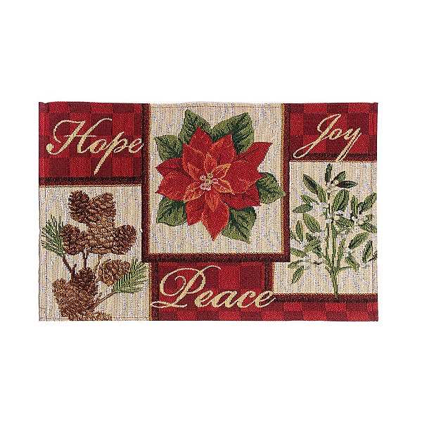 Jogo Americano Hope Peace e Joy 35cm - 01 unidade - Cromus Natal - Rizzo Embalagens