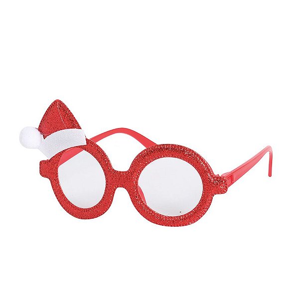 Óculos com Gorro Papai Noel Vermelho - 01 unidade - Cromus Natal - Rizzo Embalagens