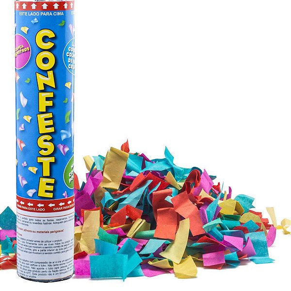 Lança Confete Confeste Crepom Colorido - 20 cm -  Mundo Bizarro​
