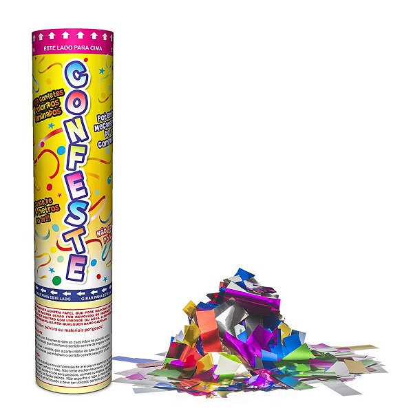 Lança Confete Confeste Laminado Colors Colorido - 20cm -  Mundo Bizarro​