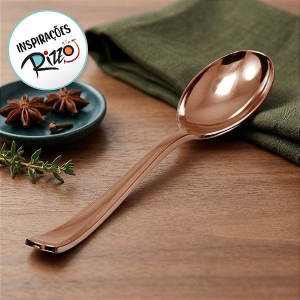 Colher Refeição Premium Rose - 18cm - 8 unidades - Rizzo
