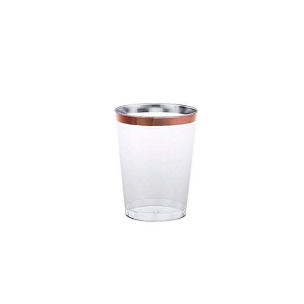 Copo água/refrigerante Borda Rose - 4 un - 300 ml - Silver Festas