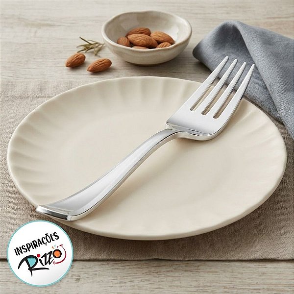 Garfo Refeição Premium Prata - 10 unidades - Rizzo