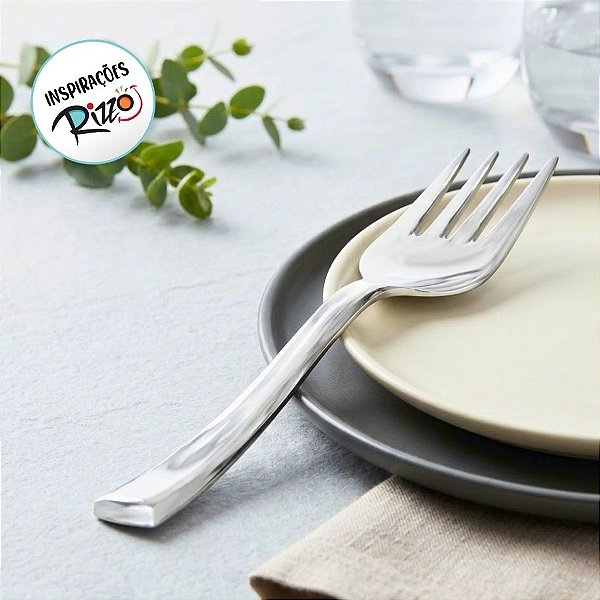 Garfo Sobremesa Premium Prata - 10 unidades - Rizzo