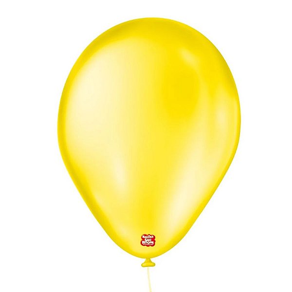 Balão de Festa Cintilante - Amarelo - 50 Unidades - São Roque - Rizzo Embalagens