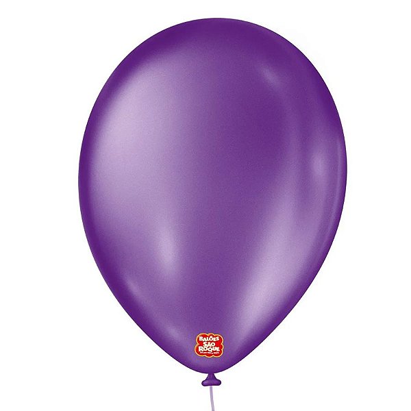 Balão de Festa Cintilante - Violeta - 50 Unidades - São Roque - Rizzo Embalagens