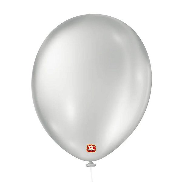 Balão de Festa Cintilante - Prateado - 50 Unidades - Balões São Roque - Rizzo