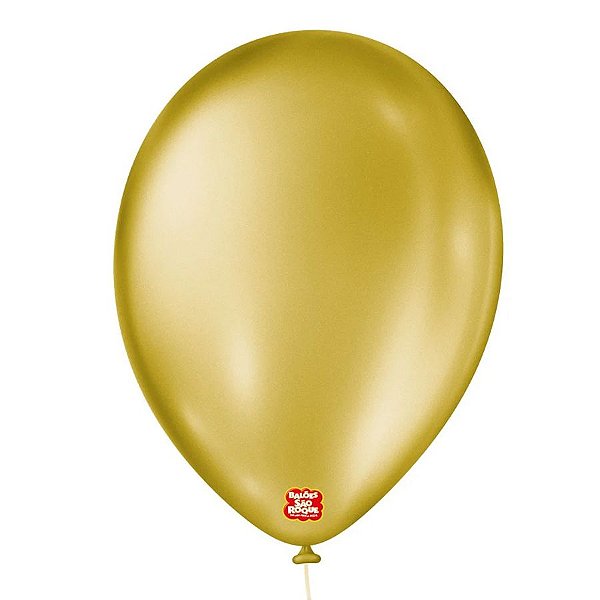 Balão de Festa Cintilante - Dourado - 50 Unidades - Balões São Roque - Rizzo
