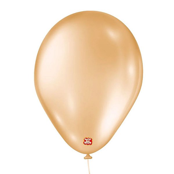 Balão de Festa Látex Perolado - Laranja Pêssego - 50 Unidades - São Roque - Rizzo Embalagens