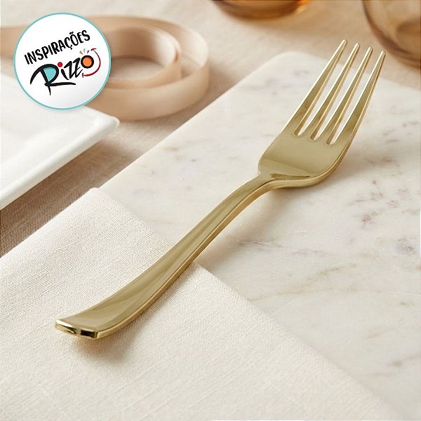 Garfo Refeição Premium Dourada - 8 unidades - Rizzo