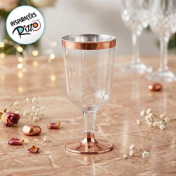 Taça para Vinho Rose - 4 unidades - 210 ml - Rizzo