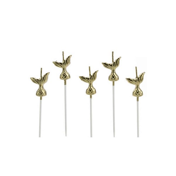 Vela Sereia Dourada - 5 unidades - Rizzo