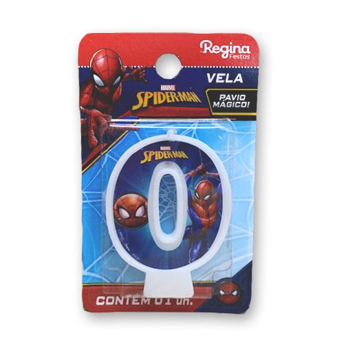 Vela Festa Spider Man Número 0 - 01 unidade - Regina - Rizzo Festas