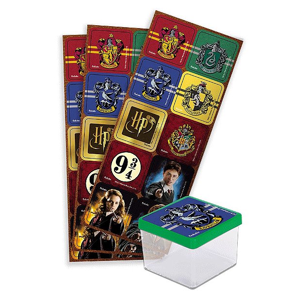 Adesivo Quadrado para Lembrancinha Festa Harry Potter - 30 unidades - Festcolor - Rizzo Festas