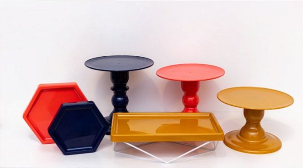 Kit Comemore MAIS - 22 Coral, Azul Marinho e Mostarda - 01 Unidade - Só Boleiras - Rizzo Festas