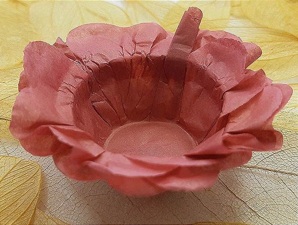 Forminha para Doces Floral em Seda Rosa Antigo - 40 unidades - Decorart - Rizzo Embalagens