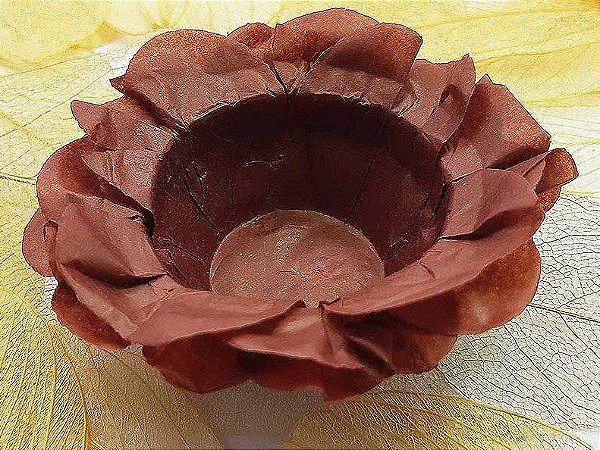 Forminha para Doces Floral em Seda Marrom - 40 unidades - Decorart - Rizzo Embalagens