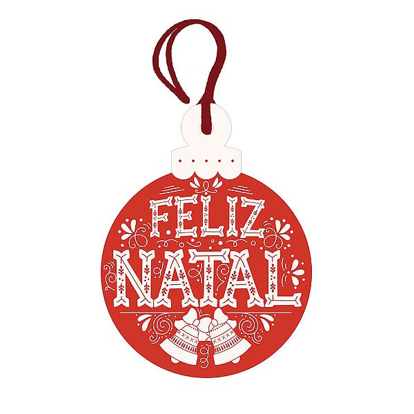 Decor Home Tag 4 Natal - Bola Natalina Feli Natal - DHT4N-008 - LitoArte - Rizzo Embalagens