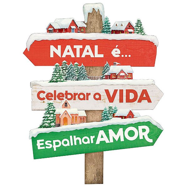 Placa Decorativa em MDF - Decor Home Natal - Natal é Celebrar - DHN-034 - LitoArte - Rizzo Embalagens