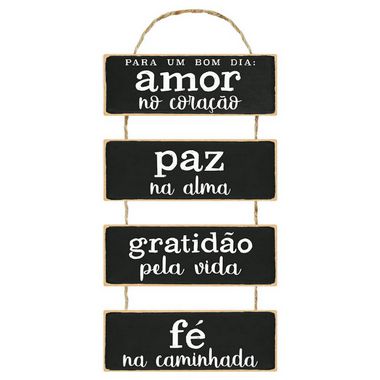 Placa Decorativa em MDF - Para um Bom Dia - DHPM6-034 - LitoArte - Rizzo Embalagens