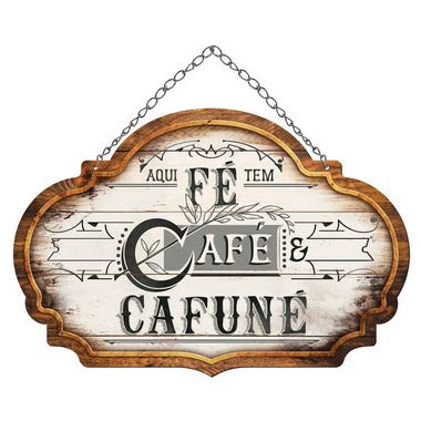 Placa Decorativa em MDF - Café e Cafuné - DHPM5-380 - LitoArte - Rizzo Embalagens
