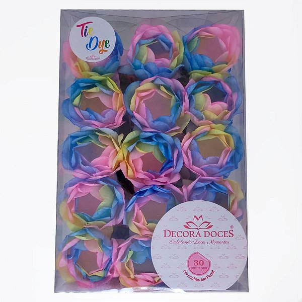Forminha para Doces Finos (Tons Claros) - Bela Tie Dye Candy Color - 30 unidades - Decora Doces - Rizzo