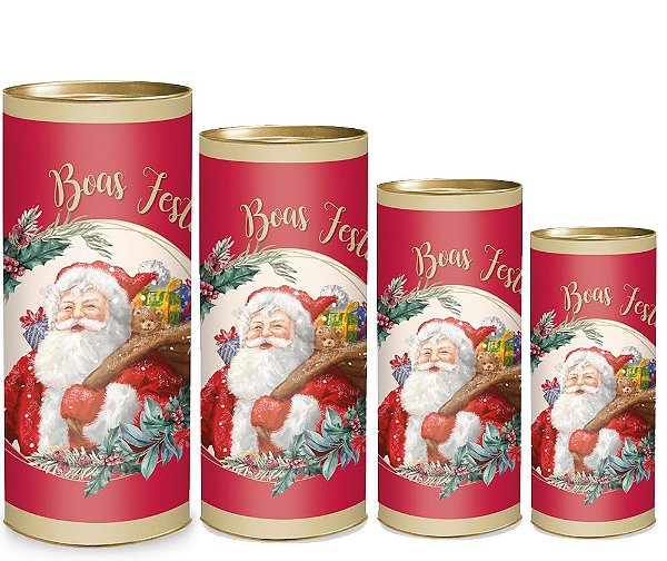 Lata para Presente - Papai Noel - 01 unidade - Cromus Natal - Rizzo Embalagens