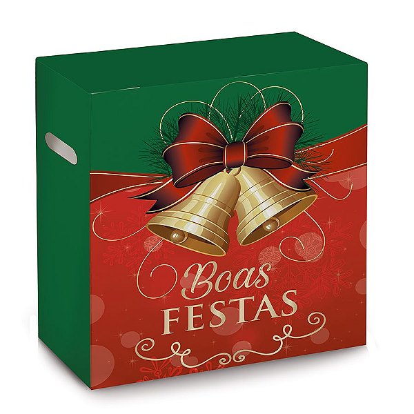 Caixa para Cesta de Natal - Boas Festas - 30x19x38cm - 01 unidade - Cromus Natal - Rizzo Embalagens
