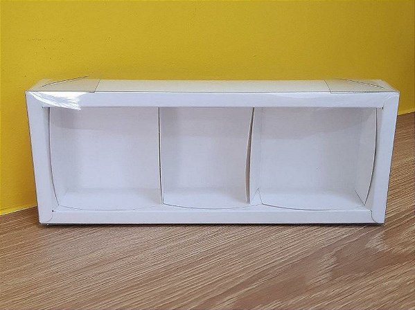 Caixa 3 Pães de mel Branca - 6,2x19x4cm - 05 unidades - Assk - Rizzo Embalagens