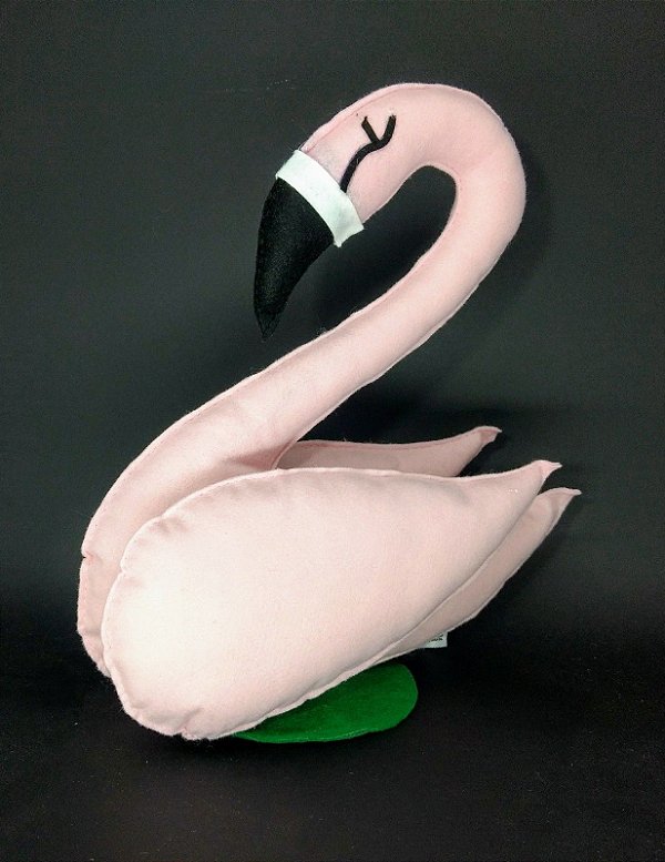 Flamingo Rosa Claro em Feltro - 01 Unidade - Pé de Pano - Rizzo Festas