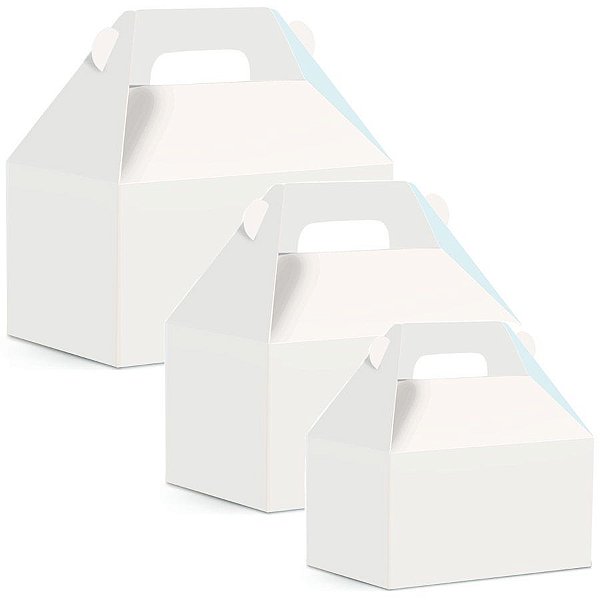 Caixa Maleta Kids Branco Liso - 10 unidades - Cromus - Rizzo Embalagens