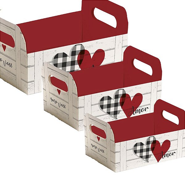 Caixote de Papel Cartão - Meu Amor - 01 unidade - Cromus - Rizzo Embalagens