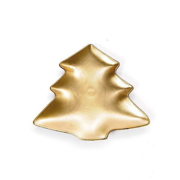 Sousplat Pinheiro Ouro P 21cm - 01 unidade - Cromus Natal - Rizzo Embalagens