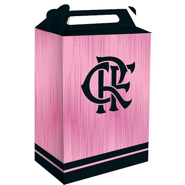 Caixa Surpresa Cubo Festa Flamengo Rosa - 8 unidades - Festcolor - Rizzo Embalagens