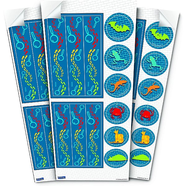 Adesivo para Lembrancinhas Festa DPA Detetives do Prédio Azul - 36 unidades - Festcolor - Rizzo Festas