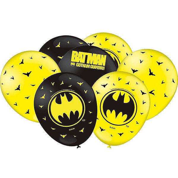 Balão Festa Batman - 25 unidades - Festcolor - Rizzo Festas