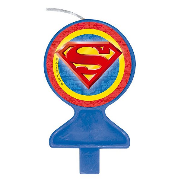 Vela Festa Superman - 01 unidade - Festcolor - Rizzo Festas