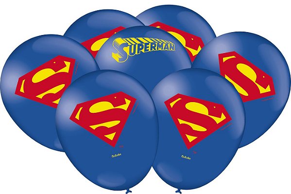 Balão Festa Superman - 25 unidades - Festcolor - Rizzo Festas