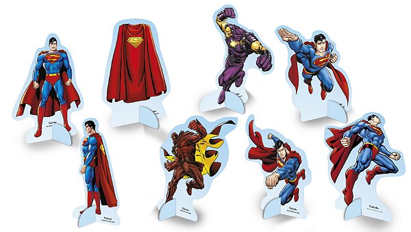 Decoração de Mesa Festa Superman - 8 unidades - Festcolor - Rizzo Festas
