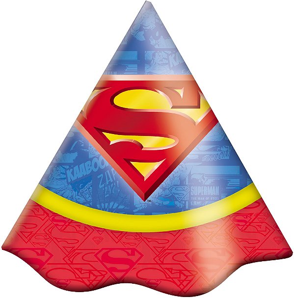 Chapéu Festa Superman - 08 Unidades - Festcolor - Embalagens
