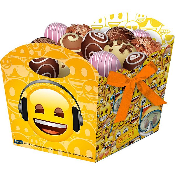 Cachepot Festa Emoji- 8 unidades - Festcolor - Rizzo Festas