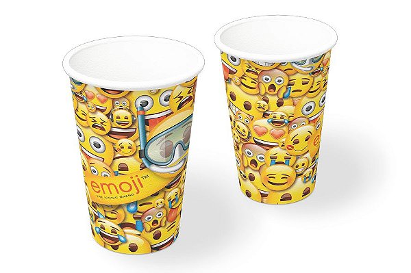 Copo de Papel 200ml Festa Emoji- 08 unidades - Festcolor - Rizzo Festas