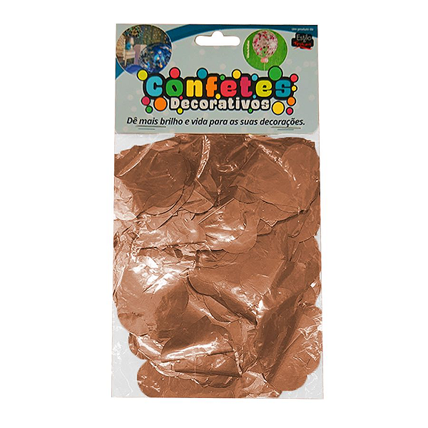 Confete Coração Metalizado 25g - Rose Gold Dupla Face - Rizzo Embalagens