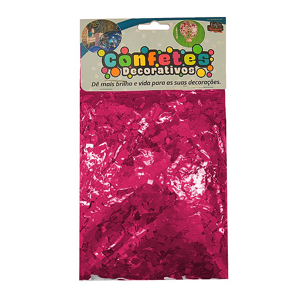 Confete Mini Picadinho Metalizado 25g - Pink Dupla Face - Rizzo Embalagens
